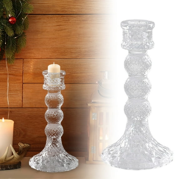 Clear Glass Taper Candle Holders, Modern Candlestick Holders Bulk for Wedding Centerpieces, Elegant Table Decor for Dining, Anniversary Party, Festival and Romantic Home Decor