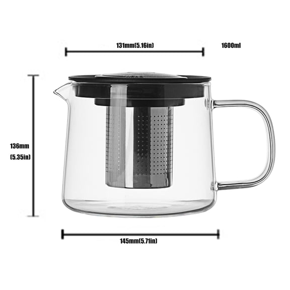 Clear Glass Teakettle Warm Shock Immune Wide Stream For Easy Cleansing Dense Size Accommodates Kitchen Office Tisane Enthusiasts