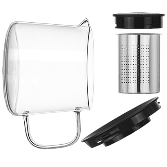 Clear Glass Teakettle Warm Shock Immune Wide Stream For Easy Cleansing Dense Size Accommodates Kitchen Office Tisane Enthusiasts