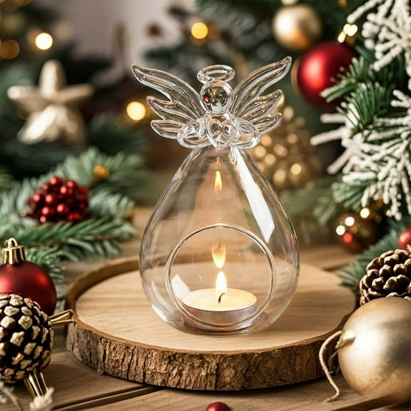 Clear Glass Tealight Candle Holder 4.33 Inch Romantic Candlestick for Valentines Day Christmas Centerpiece, Candlelight Dinner Home Decor, Mantel Accent Wedding Gift Idea