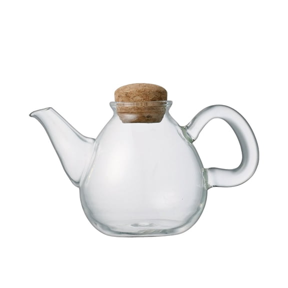 Clear Glass Teapot With Cork Lid, 150ml Mini Size