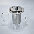 thumbnail image 1 of Clear Glass Teapot with Removable Stainless Steel Filter and Spout, Heat-Resistant Borosilicate Glass Teapot for Blooming Tea, Loose Leaf Tea, 1 of 5