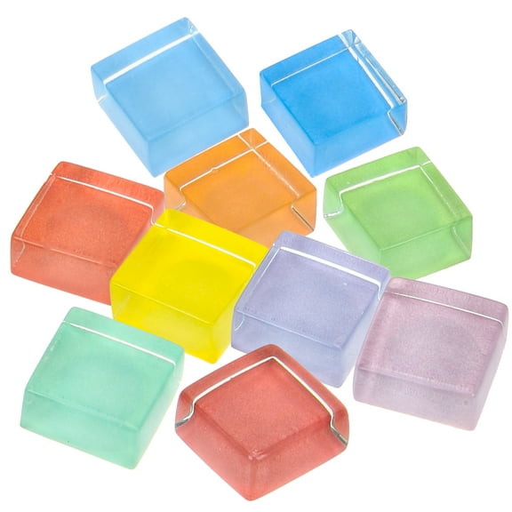 Clear Glass Tile Fridge White Board Magnetic Whiteboard Small Magnets Three-dimensional Glitter Powder