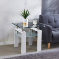 thumbnail image 1 of Clear Glass Top Side Table, 24"x24"x24", Modern Home Decor, 1 of 6