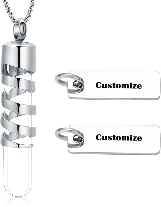 Clear Glass Tube Cremation Urn Jewelry Ashes Holder Necklace Keepsake ...