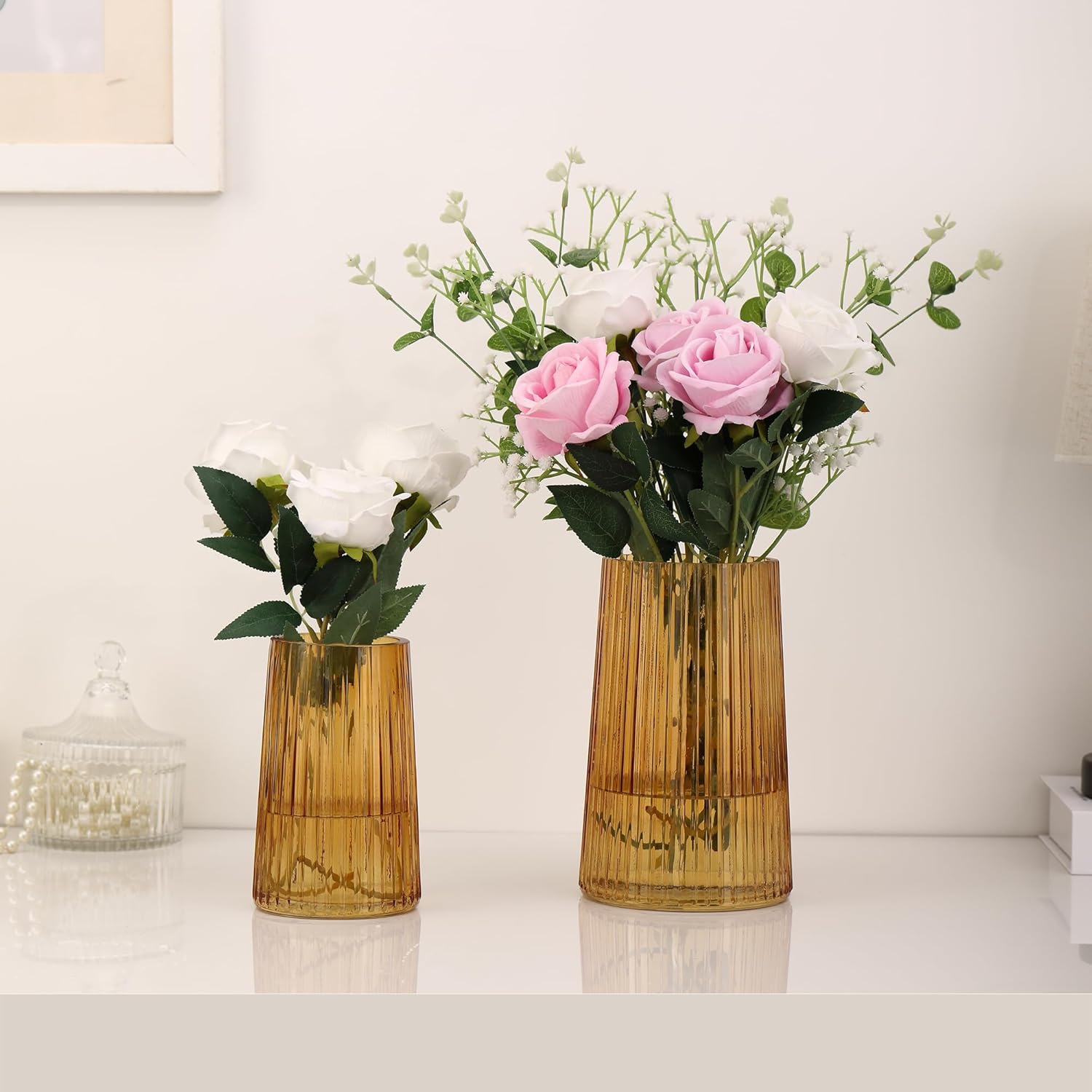 Clear Glass Vase for Flower, Flower Vase for Bouquet, Modern Glass ...