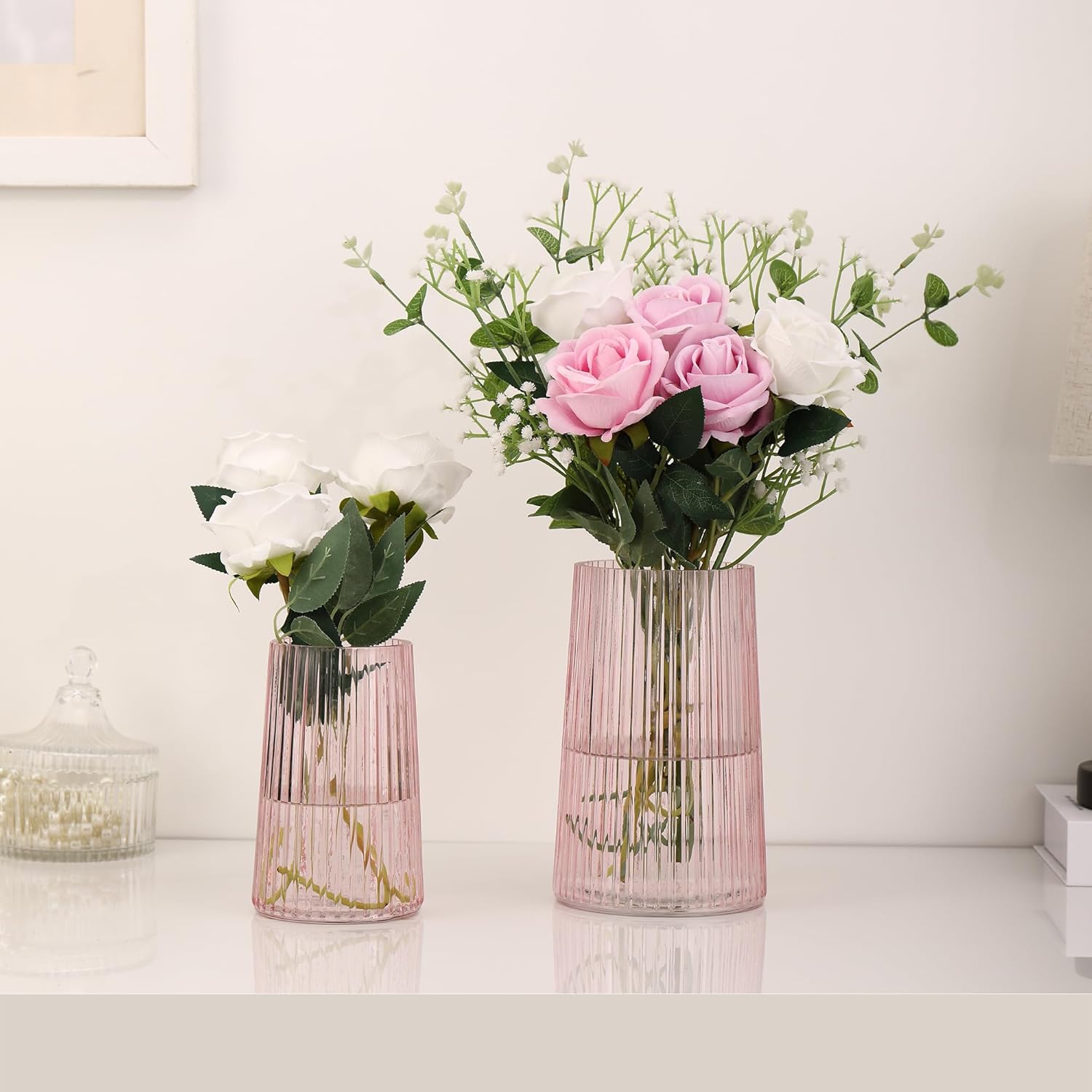Clear Glass Vase for Flower, Flower Vase for Bouquet, Modern Glass ...