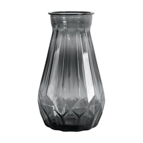 Clear Glass Vase for Flower, Geometric Faceted Design Flower Vase for Office Bedroom Living Dinner or Home Decor 5.7"