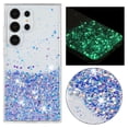 thumbnail image 1 of Clear Glitter Case Designed for Samsung Galaxy S23 Ultra, Luminous Effect Bling Sparkly Soft TPU Bumper Hard Cover for Women Girls Transparent Protective Phone Case for Galaxy S23 Ultra, Purple, 1 of 6