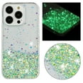 thumbnail image 1 of Clear Glitter Case Designed for iPhone 16, Luminous Effect Bling Sparkly Soft TPU Bumper Hard Cover for Women Girls Transparent Protective Phone Case for iPhone 16, Green, 1 of 6