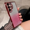 thumbnail image 1 of Clear Glitter Case for Samsung Galaxy S24 Plus, Luxury Bling Sparkly Diamond Rhinestone with Camera Protection Soft TPU Plating Bumper Slim Transparent Women Girls Wireless Charging Case,Red, 1 of 5