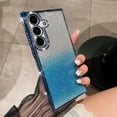 thumbnail image 1 of Clear Glitter Case for Samsung Galaxy S25, Luxury Bling Sparkly Diamond Rhinestone with Camera Protection Soft TPU Plating Bumper Slim Transparent Women Girls Wireless Charging Case,Blue, 1 of 5