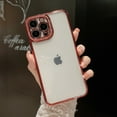 thumbnail image 1 of Clear Glitter Case for iPhone 13 Pro, Cute Luxury Bling Sparkly Diamond Rhinestones with Camera Protector Soft TPU Plating Bumper Slim Transparent Women Girls Case for iPhone 13 Pro,Red, 1 of 6