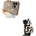 thumbnail image 1 of Clear Glitter Case for iPhone 13 Pro Max Case,Luxury Cute Flexible Sparkly Rhinestone Case and Black Cute Wave Zebra Stripes Shockproof Protector Design Case for Women Girls, 1 of 6