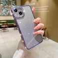 thumbnail image 1 of Clear Glitter Case for iPhone 14 Pro, Luxury Bling Sparkly Diamond Rhinestone with Camera Protection Soft TPU Plating Bumper Slim Transparent Women Girls Wireless Charging Case,Purple, 1 of 10