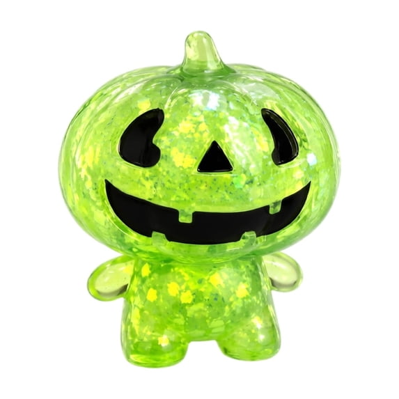Clear Glitter Mini Halloween Pumpkin Figure Squishy Toys, Giant Spooky Pumpkin Ghost Squishy, Halloween Stress Ball, Rainbow Squishy Bun, Soft Squeeze Toy for Adults, Anxiety Relief Fidget