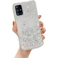 thumbnail image 1 of Clear Glitter Silicone Phone Case for Samsung Galaxy Note 20 10 Ultra Pro A03S A02 A50 S A30 A41 A31 A21, Stylish Back Cover with Precise Holes(Transparent,A21), 1 of 6