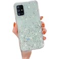 thumbnail image 1 of Clear Glitter Silicone Phone Case for Samsung Galaxy S21 S20 Ultra Plus FE S10 S9 Lite, Stylish Bumper Back Cover with Precise Holes(Green,S10 Lite), 1 of 6