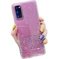 thumbnail image 1 of Clear Glitter Silicone Phone Case for Samsung Galaxy S21 S20 Ultra Plus FE S10 S9 Lite, Stylish Bumper Back Cover with Precise Holes(Purple,S10), 1 of 6
