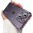 thumbnail image 1 of Clear Glitter for iPhone 15 Case, Luxury Bling Sparkly Diamond Rhinestone with Camera Protector Cute Soft TPU Plating Bumper Slim Transparent Women Girls Case for iPhone 15 6.1 Inch (Pink), 1 of 4