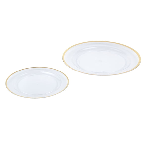 Clear & Gold 40 Piece Dinner & Lunch Plate Set by Celebrate Itâ„¢