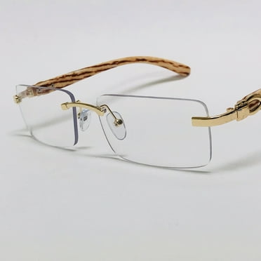 Clear Gold Light Wood Buffs Sunglasses