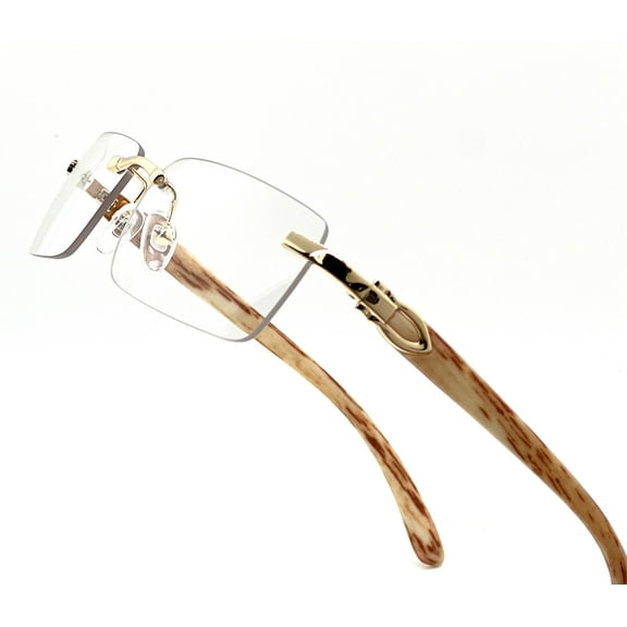 Clear Gold Light Wood Buffs Sunglasses
