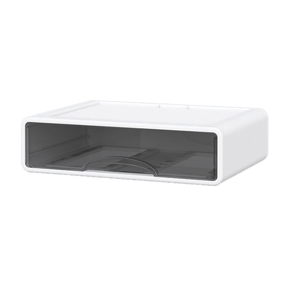 Clear Gray Desk Drawer Box Durable Plastic Case for Efficient Organization