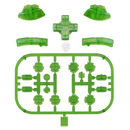 Clear Green D-pad ABXY Keys SR SL L R ZR ZL Trigger Replacement for Nintendo Switch/Oled Joycon (Dpad ONLY Fits for eXtremeRate Joycon D-pad Shell)