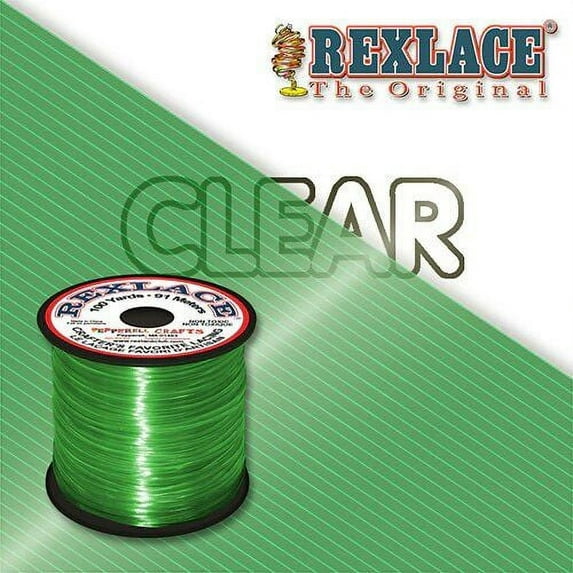 Rexlace Flat Plastic Lacing – Boondoggle String, Clear Green, 0.092" W, 0.035” Thick, 100 Yd