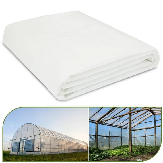 Clear Greenhouse Sheeting Polyethylene Film, Heavy Duty Replacement Cover for House Greenhouse, Agriculture Farm Garden Use for Freeze Protection Windproof Frost Dust Proof