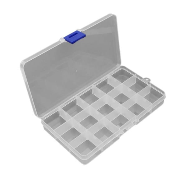 Clear Guitar Pick Storage Box with 15 Grids