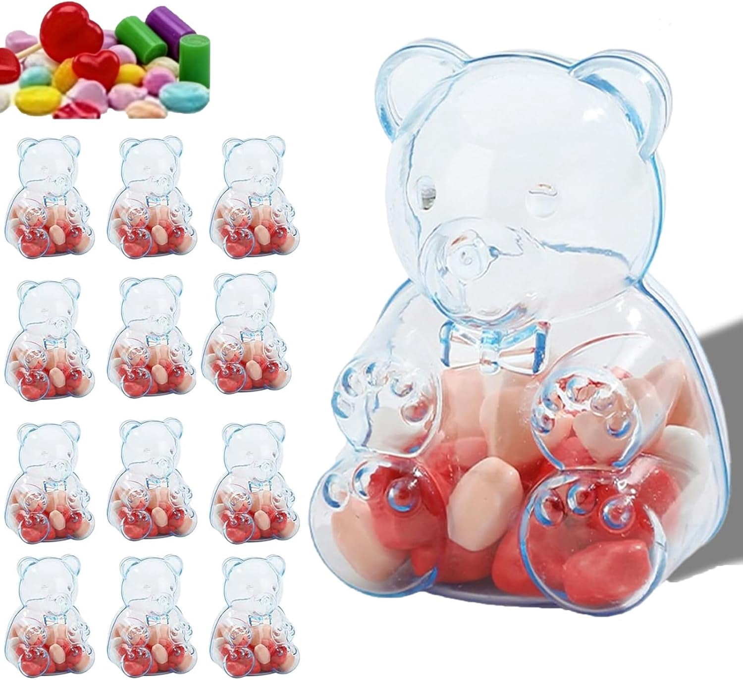 12 Pcs Gummy Bear Container for Valentine Gift, Gummy Bear Storage Box ...