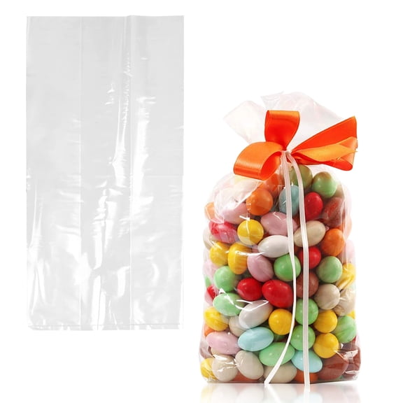 Gusseted Poly Bags Waterproof Clear Plastic Packaging Bags 100 count 4 x 2 x 12 in 2 mil