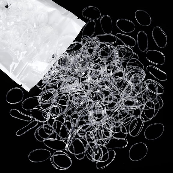Clear Hair Elastics, Clear Elastics Rubber Bands for Hair Ties, 300pcs