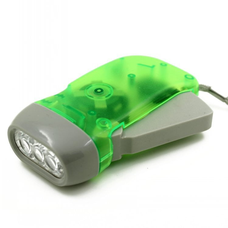 Clear Hand Crank Flashlight, 1 Pack Squeeze Clockwork Torches for Kids and Adults, No Batteries