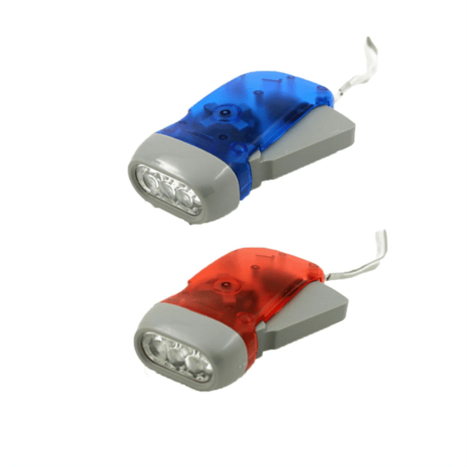 Clear Hand Crank Flashlight, 2 Pack Squeeze Clockwork Torches for Kids