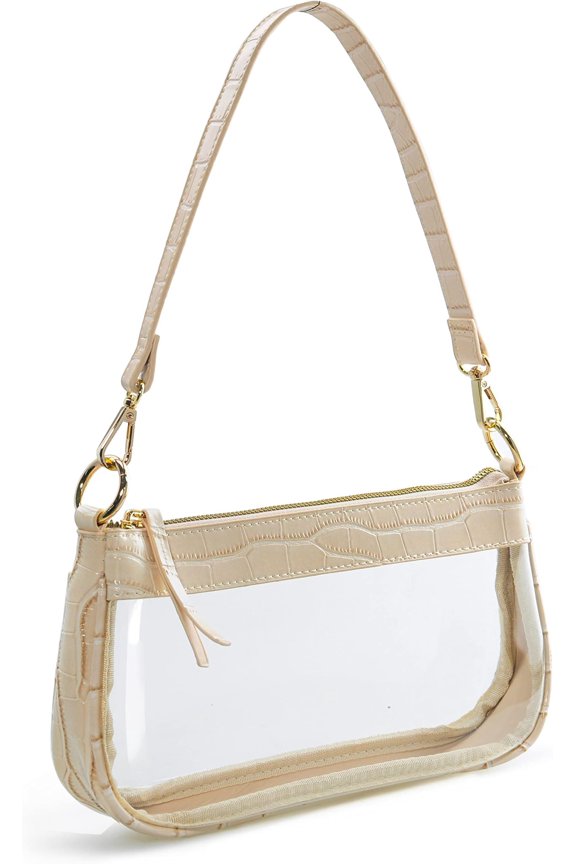 Clear Handbag PVC Classic 90s Purse Women Vegan Leather Crocodile Crossbody Bag