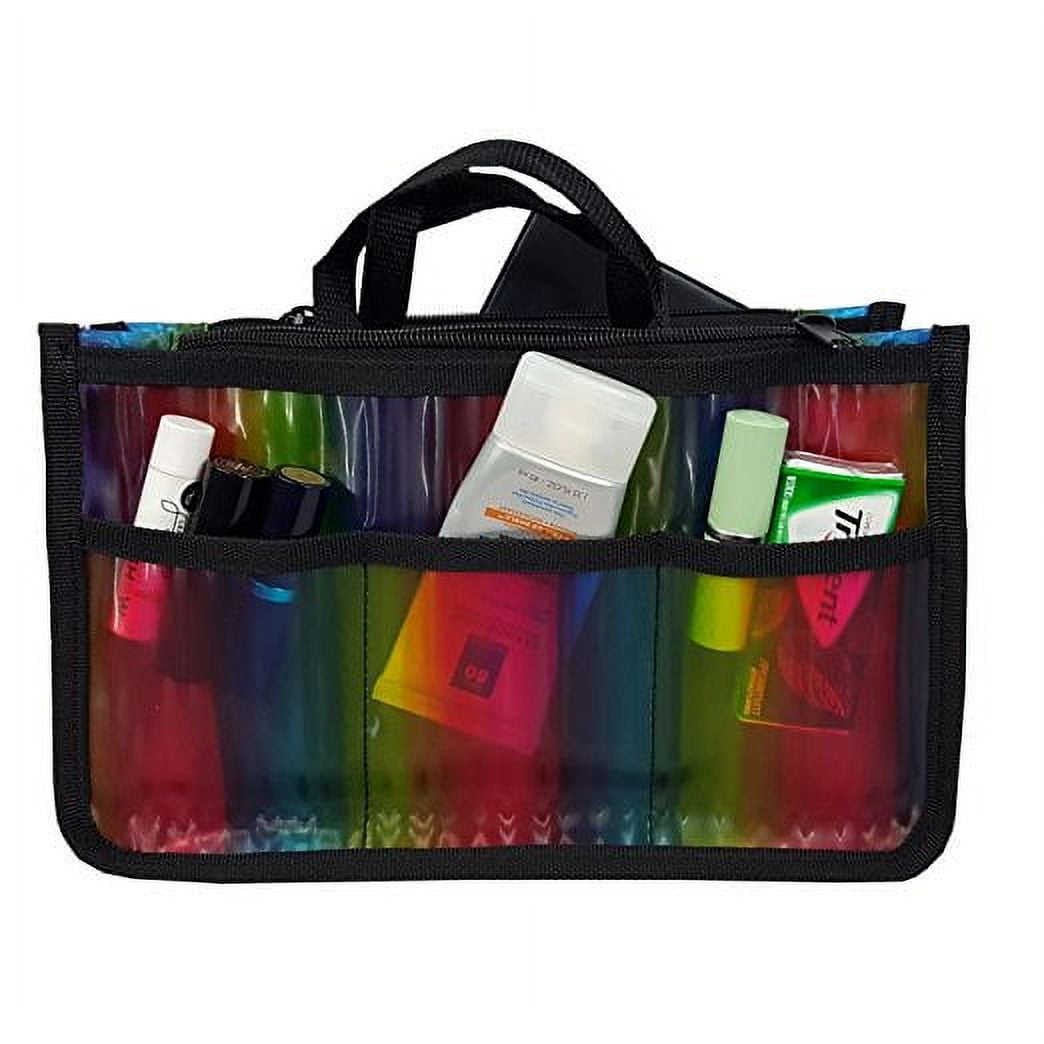 K-Cliffs 10 Pack Clear Handbag Organizer See Through Cosmetic Badget Insert  Purse Organizer Transparent Travel Pouch Shaving Toiletry Bag Liner with  Handle. Unisex (Black) - Walmart.com