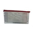 thumbnail image 1 of K-Cliffs Clear Pencil Pouch Transparent Student School Supply Bag PVC Cosmetic Bags See Through Vinyl Shaving Toiletry Makeup Holder Red Trim, 1 of 6