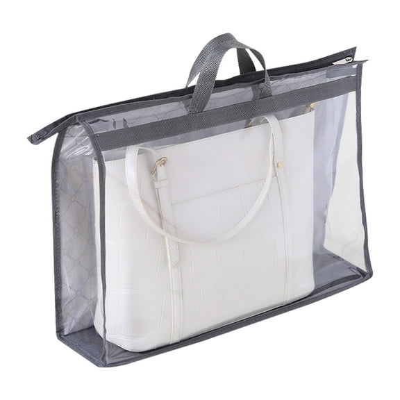 Clear Handbag Storage Organizer Cover - Transprotective PVC Front with Breathable Non-Woven Back, Hanging Wardrobe Protector for Purses, 5 Sizes Available