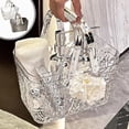 thumbnail image 1 of Clear Handheld Basket for Bathroom and Kitchen Storage, Portable Plastic Organizer with Handle for Toiletries, & Household Supplies, 10.4 x 6.8 x 6.6 in, 1 of 6