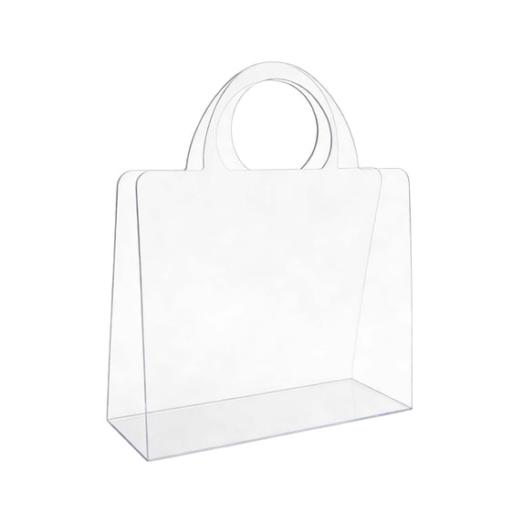 Clear Handle Flower Gift Box Bags, Transparent Floral Packaging Tote with Handles, Festival Graduation Bouquet Carrier Bags