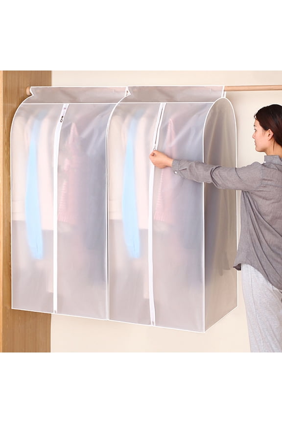 Clear Hanging Garment Bags-Moth Proof Garment Bags,Garment Cover, Dress Garment Bags Storage for Travel(24" x 12" x 35")