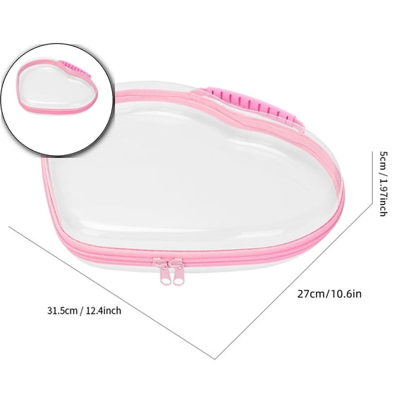 Clear Hard Plastic Zipper Case, Plastic Clear Zipper Pencil Case, Toiletry Pouch, Travel Organizer, Cosmetic Bag, Toy Storage Bins