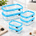 Hard Shells Picture Clear Hard Shell Makeup Storage Case Set, Blue, 6 Pack (2L+2M+2S ...