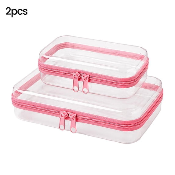 Clear Hard Shell Zipper Cases, Dustproof Crush-resistant Travel Organizer for Makeup Toiletries, Dustproof Small Items Storage Bags for Cosmetics Accessories