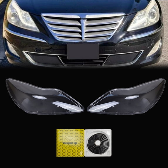 Clear Headlight Lens Cover Headlamp Lenses LH+RH For Hyundai Genesis 2012-2014