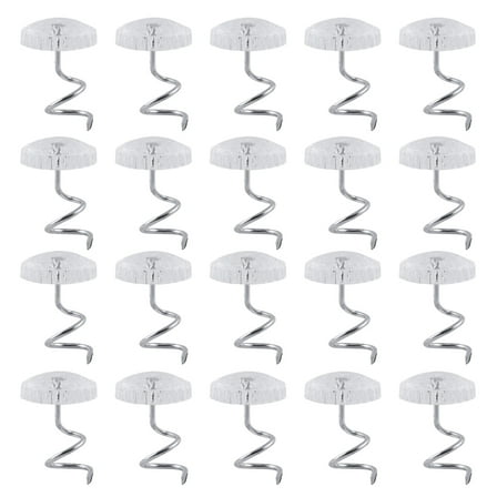 Clear Heads Twist Pins Spiral Screws for Upholstery Round 20 Pack