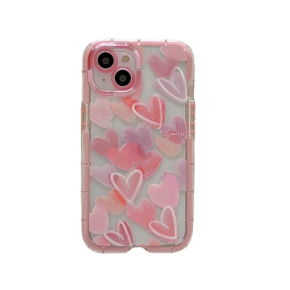Clear Heart Pattern Phone Case, TPU Anti-Fall Phone Cases, Phone Accessories for iPhone 13 Pro Max